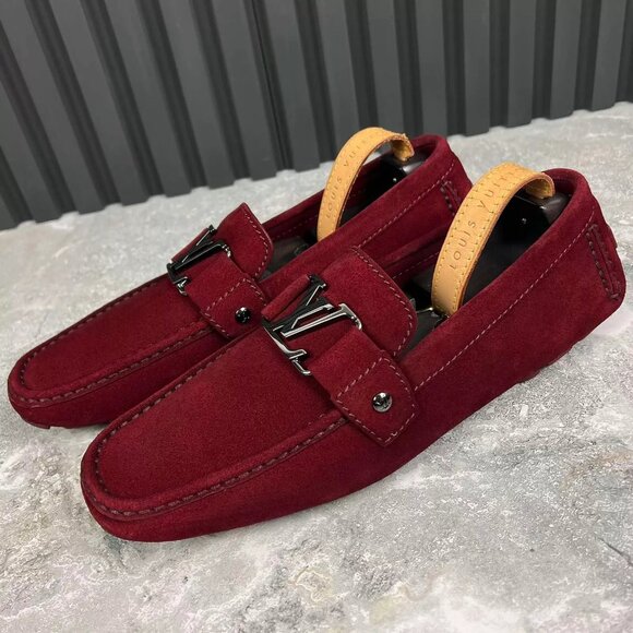 Louis Vuitton Monte Carlo Moccasins Red Suede 7.5 LV or 8.5 US or 41.5 EUR - Picture 1 of 13